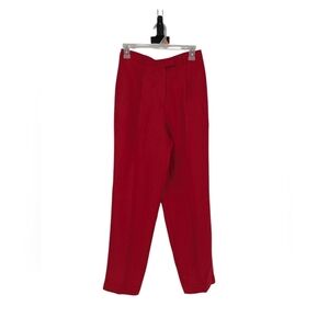 Vintage Emma James Linen Blend Straight Leg Dress Pant Red size 6P preppy work